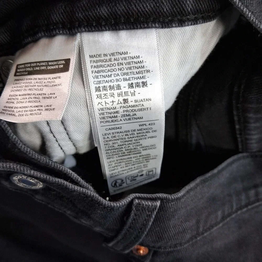 Levi's 514 Straight Fit Jeans Mens 36x30 Black Denim Stretch Casual